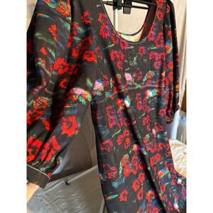 Rachel Comey x Target Floral Midi Dress – Black Red  Floral Print – Size 6